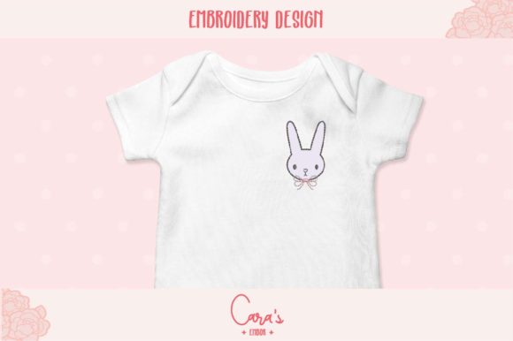 Bunny with Bow: A Designer's Take on Baby Animal Embroidery
