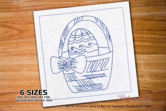 Easter Basket with Egg and Bow Redwork Review