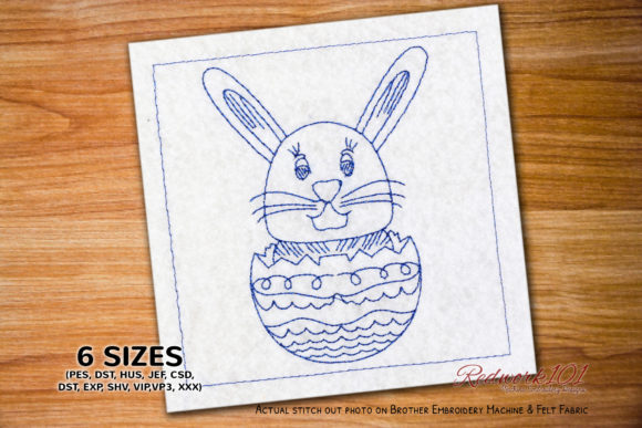 Easter Bunny out of Egg Redwork: A Seasonal Design Review