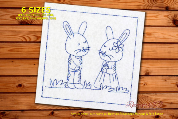 Easter Couple Redwork Review for Boutique Apparel