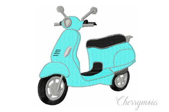 Moped: A Vibrant Ride for Holiday Embroidery