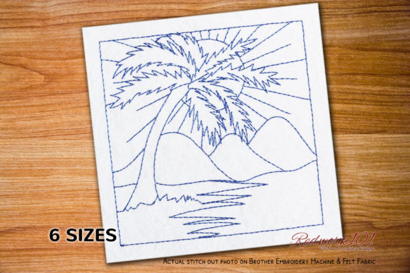 Palm Trees and Sunrise Design Review for Business Merch