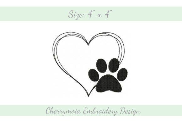 Paw Love: A Heartfelt Embroidery Design for Pet Lovers