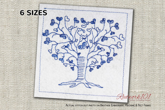 Review: Romantic Love Tree Redwork for Valentine's Collections