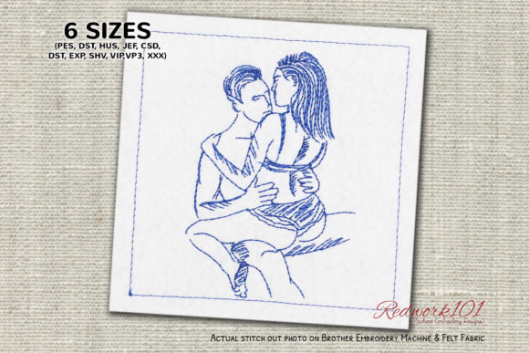 Romantic Couple Redwork Design: A Designer's Review