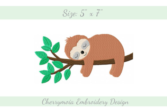Sleeping Sloth: A Cozy Embroidery Design for Etsy Shops